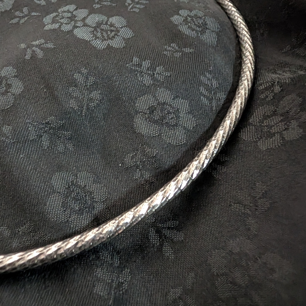 Sparkly Solid Sterling Silver Snake Chain Necklace Milor Italy 16 Inch - Picture 3 of 10